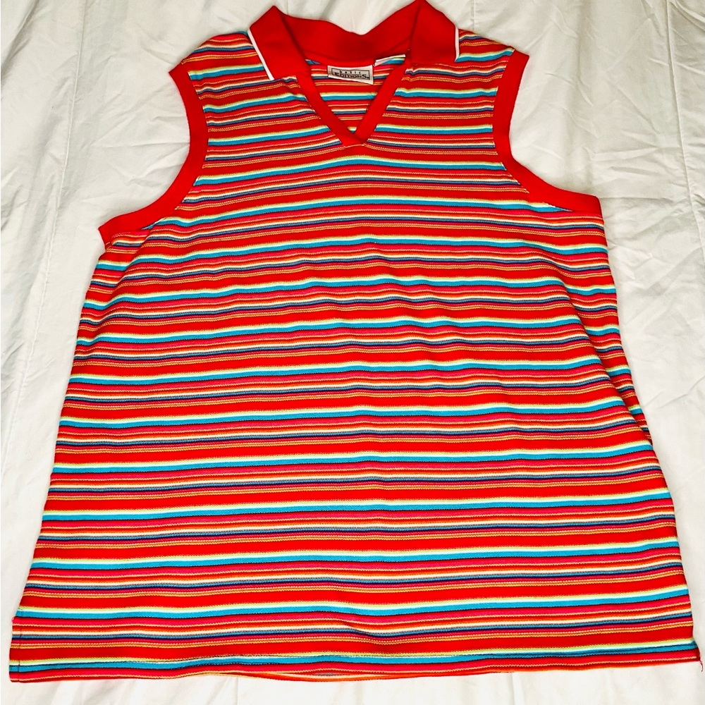 VTG Basic Editions 80s,‎ Women’s Top, Ringer Style, Striped, Multicolored, XL